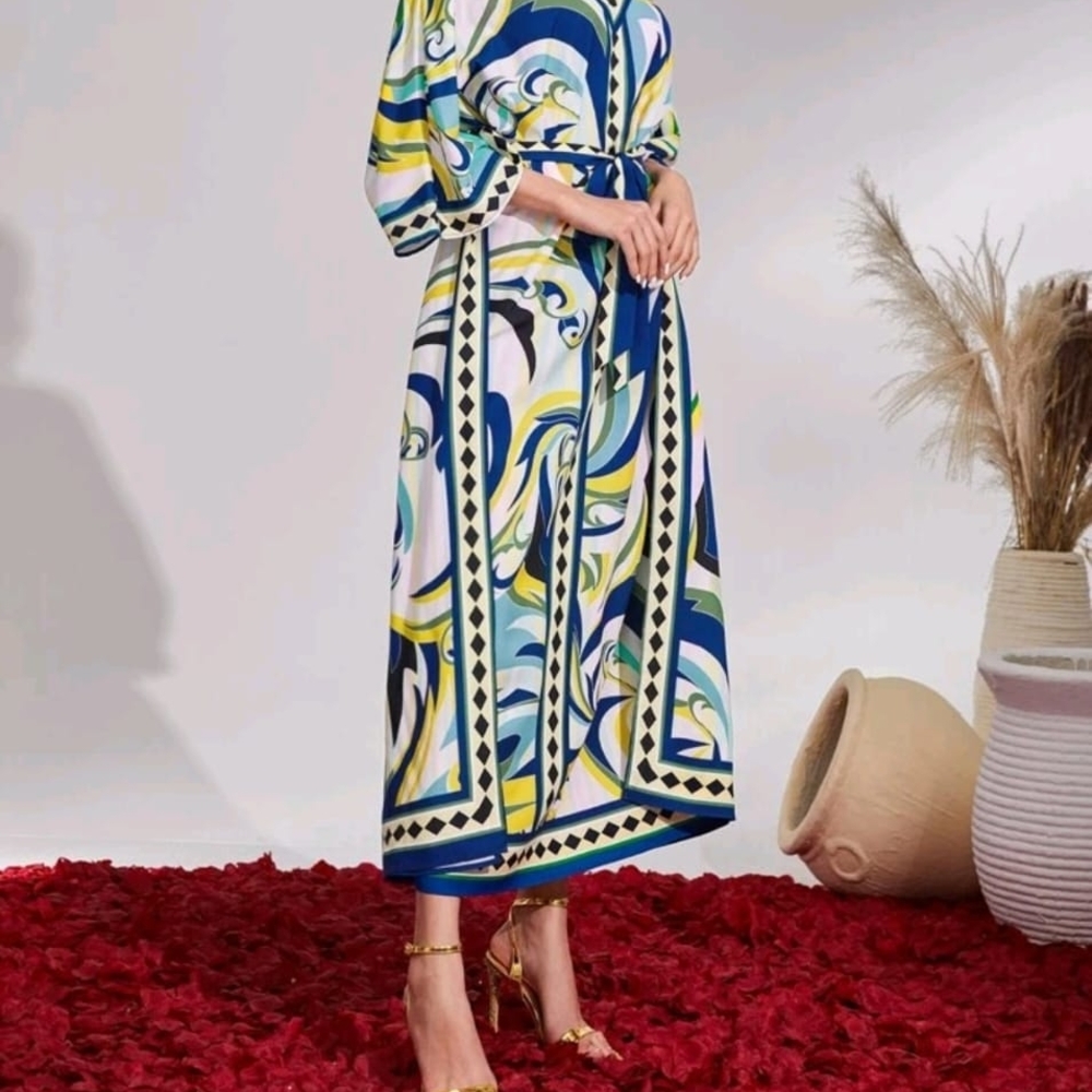 Colorful Abstract Patterned Dress - Picture 3 of 6
